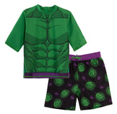 Boys Hulk Swim Shorts + Rash Vest Set 2-3 Years Green